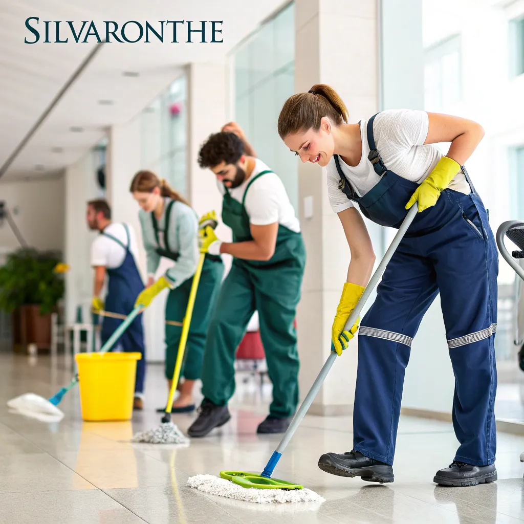 A group of enthusiastic cleaning professionals at SILVARONTHE