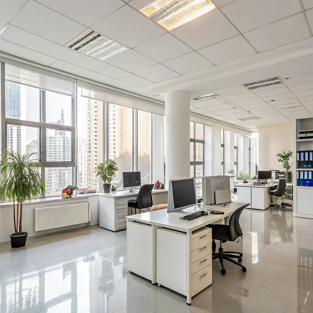 A pristine, clean office space